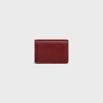 CARD HOLDER WITH FLAP TRIOMPHE IN SHINY CALFSKIN DARK RUBY - Image 3